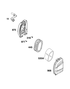 Air Cleaner Group Diagram and Parts List for 104M02-0290-F1 100000 - 19Z999 Briggs and Stratton Engine